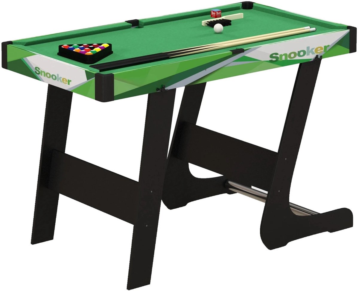 Norvia Compacte Pooltafel Voor Thuis - Inklapbare Pooltafel - Compleet Keus, Ballen, Krijt En Driehoek - 104 x 55,5 x 68 cm