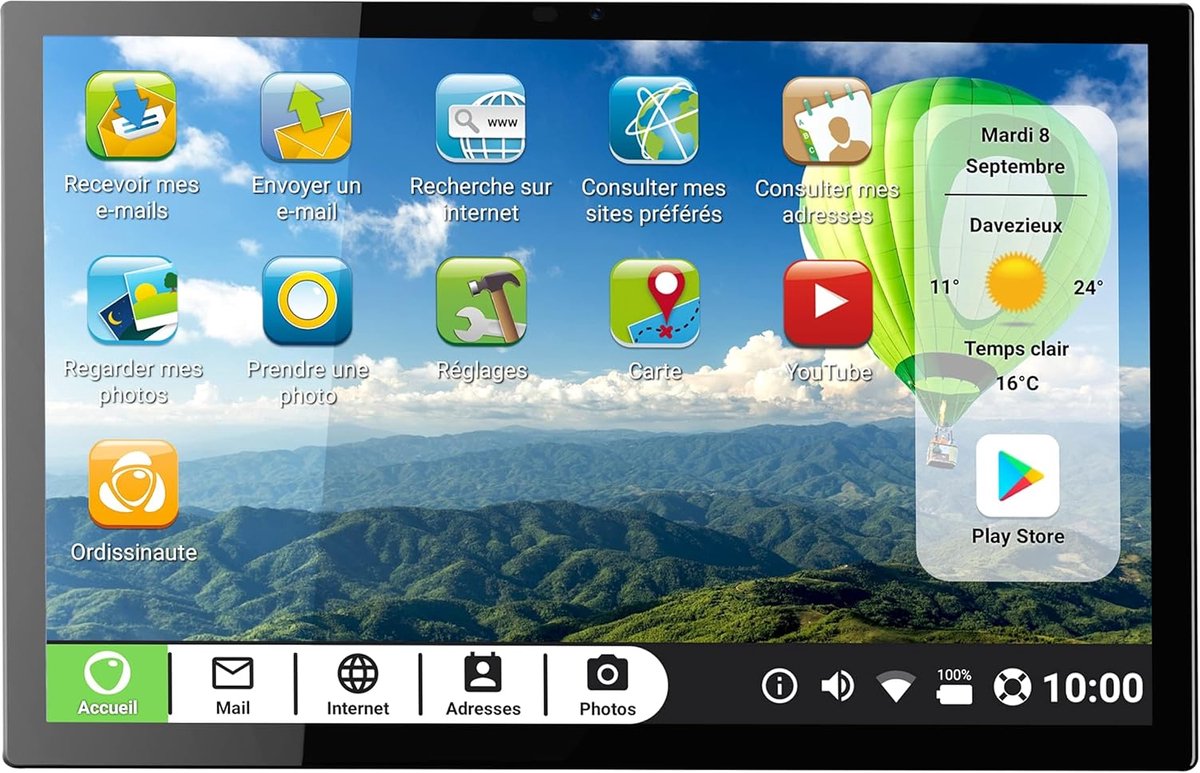 Tablet 10 inch - Handzaam apparaat - Dagelijks gebruik - Eenvoudige bediening - 64 GB opslag - Zwart