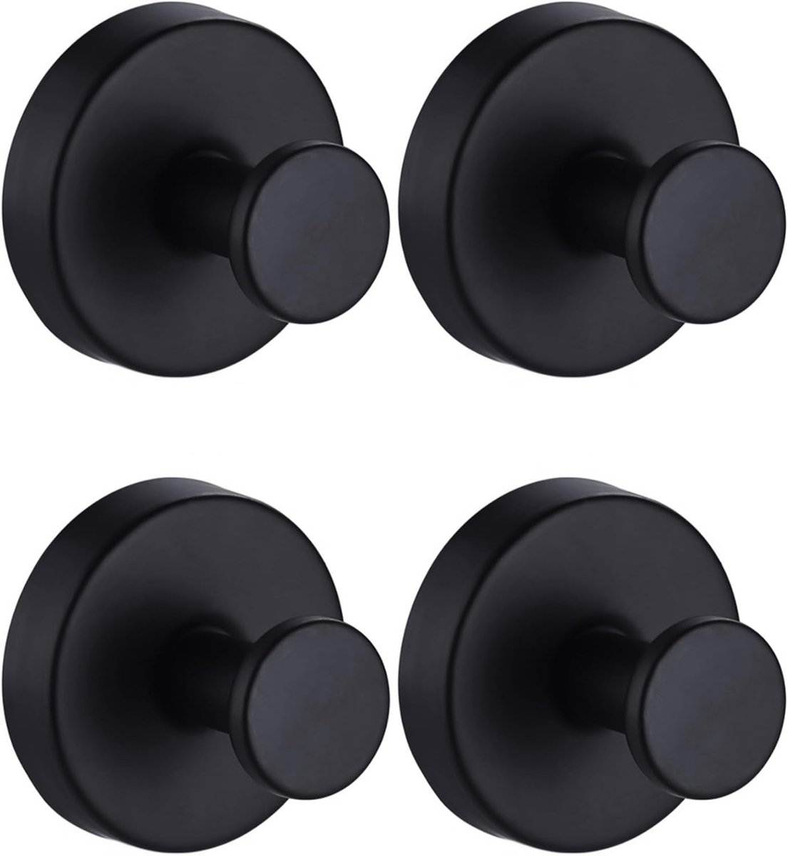 Set van 4 Sterke Zuignaphaken - RVS Ophanghaken voor Badkamer en Keuken