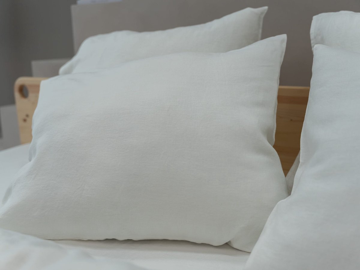 Linnen Label - Duurzaam 100% Europees gewassen linnen kussensloop 60 x 70 cm - Wit