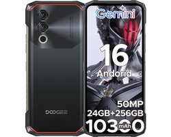 DOOGEE Blade 10 Power 4G - Robuuste Smartphone - Robuuste Telefoon - 24 GB RAM + 256 GB ROM/2TB TF - 10300 mAh/18 W - Android 16 - NFC - GPS - Face ID - IP68 - Zwart