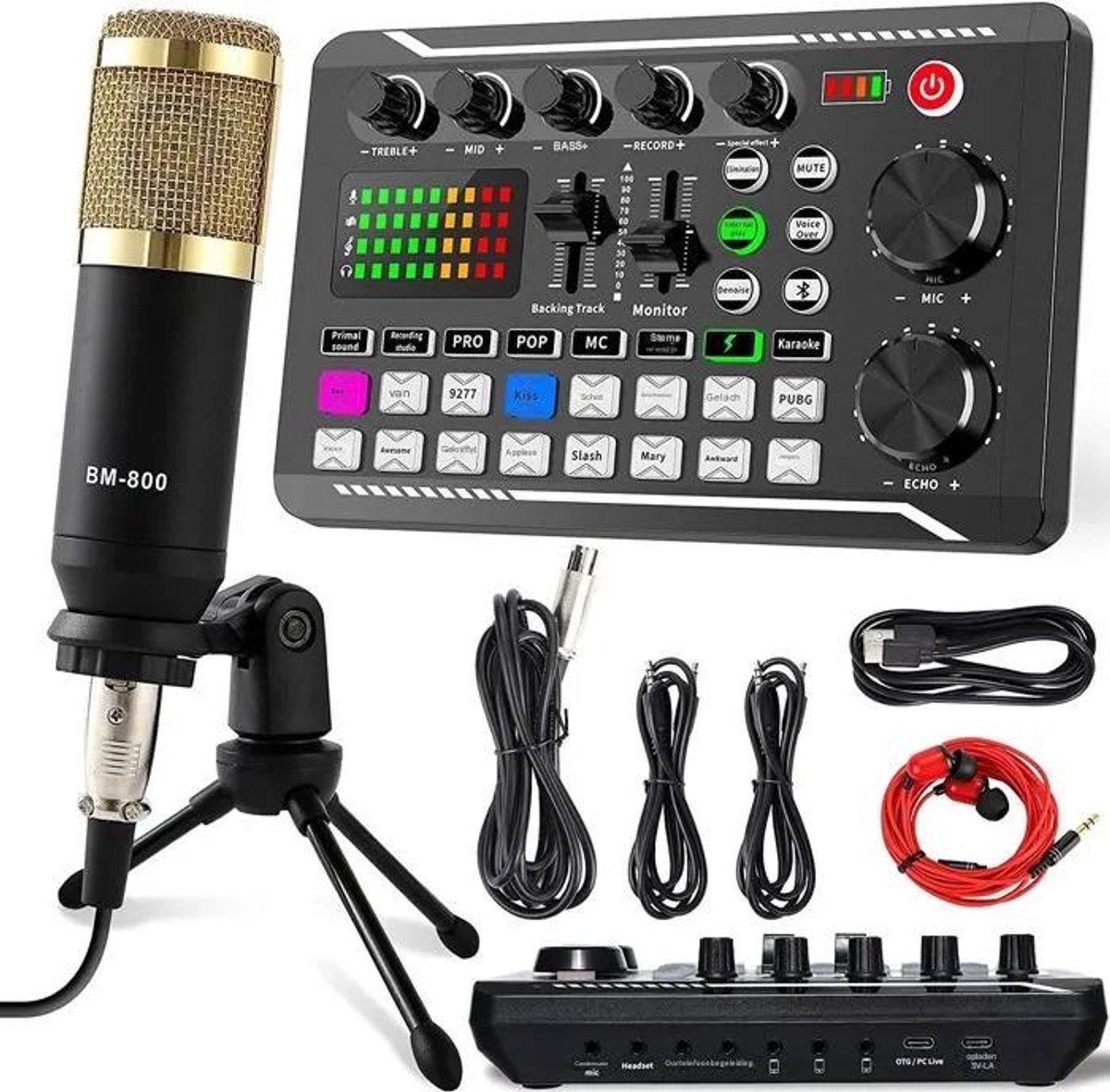Microfoon Set - Soundcard - Professionele Streaming Setup - 1 Stuks - Zwart