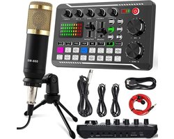 Microfoon Set - Soundcard - Professionele Streaming Setup - 1 Stuks - Zwart