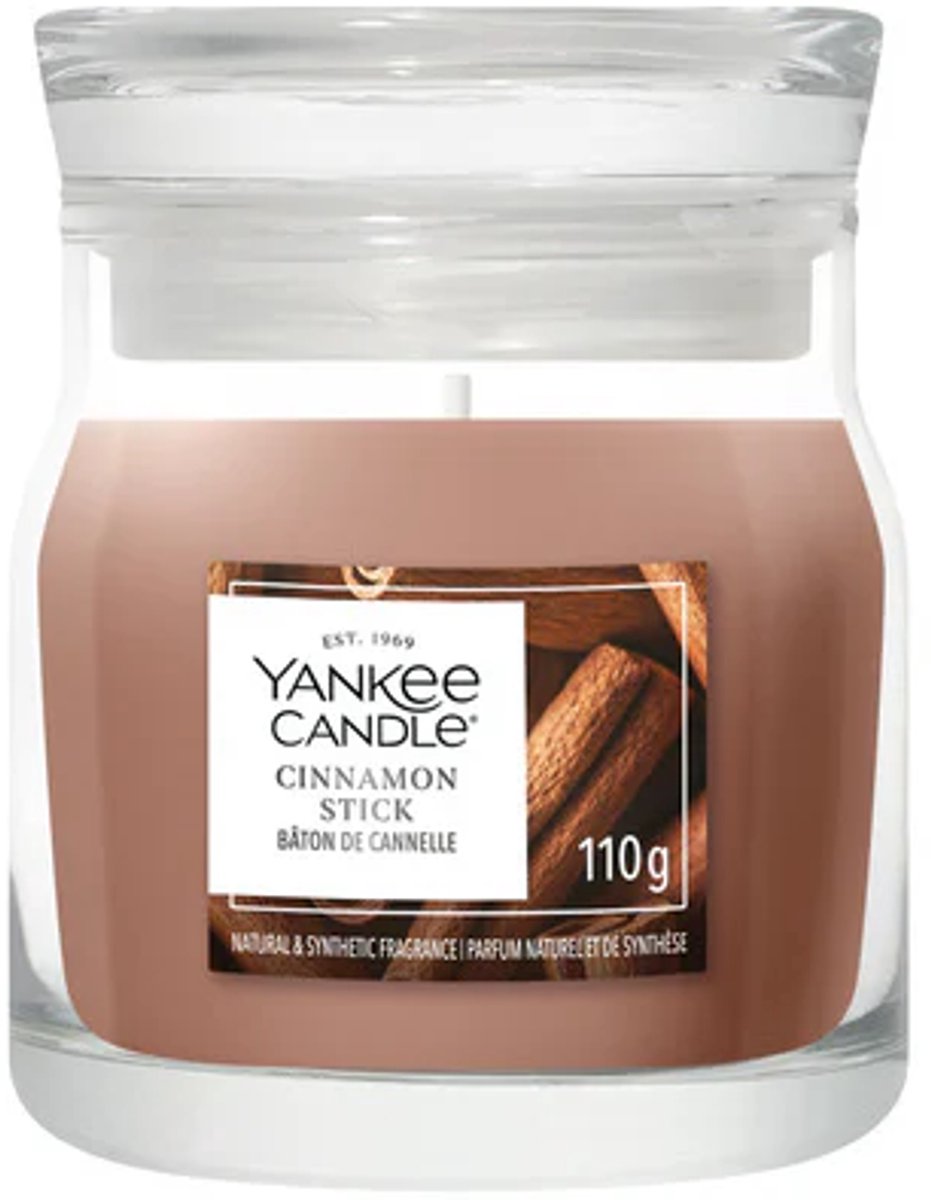 Yankee Candle Cinnamon Stick Small Jar Geurkaars - tot 30 branduren Bruin