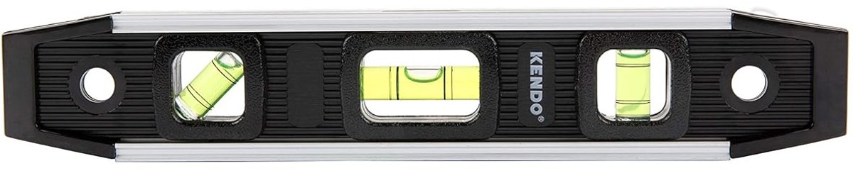 Compacte Torpedo Waterpas 225mm met Magneet en 3 Libellen (45 Graden)