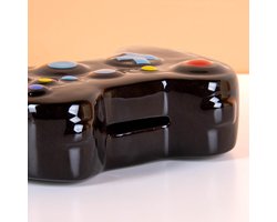 Out of the Blue Spaarpot Game Controller - keramiek - 16 x 13 cm - zwart - spaarpot - gamer cadeau