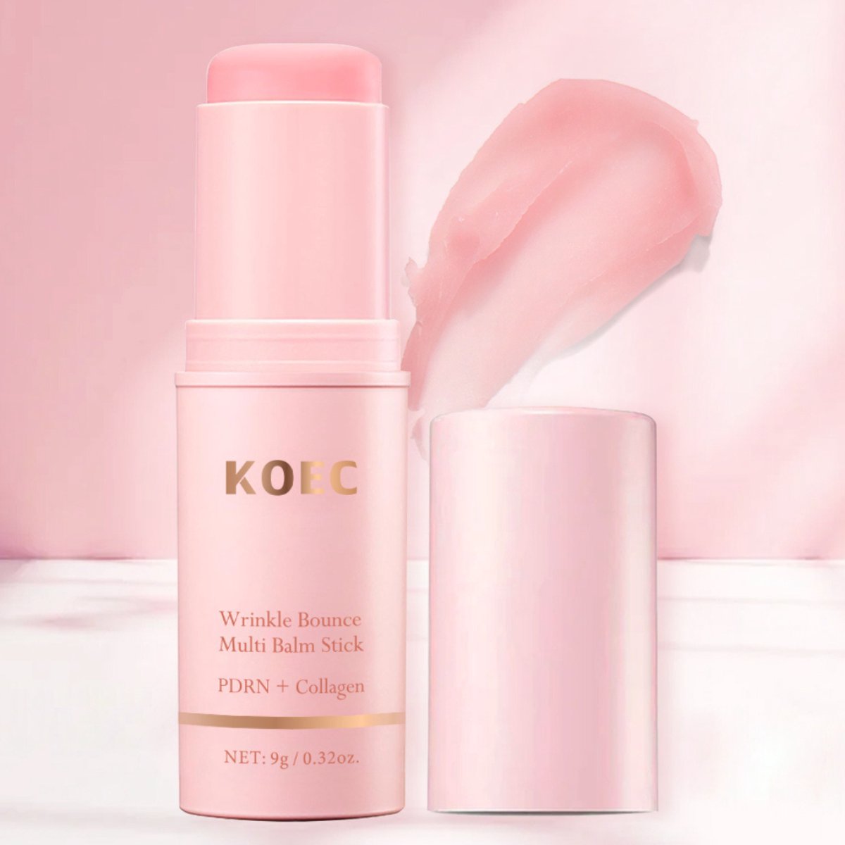 KOEC Wrinkle Bounce Multi Balm Stick – PDRN + Collagen – Hydraterende Anti-Rimpel Balm – Multi Balm Stick voor Gezicht, Lippen en Hals