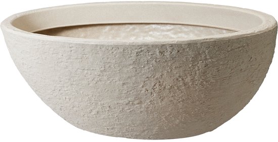 4gardenz® Stone Bac à plantes Ovale - 69x39x29 cm - Crème