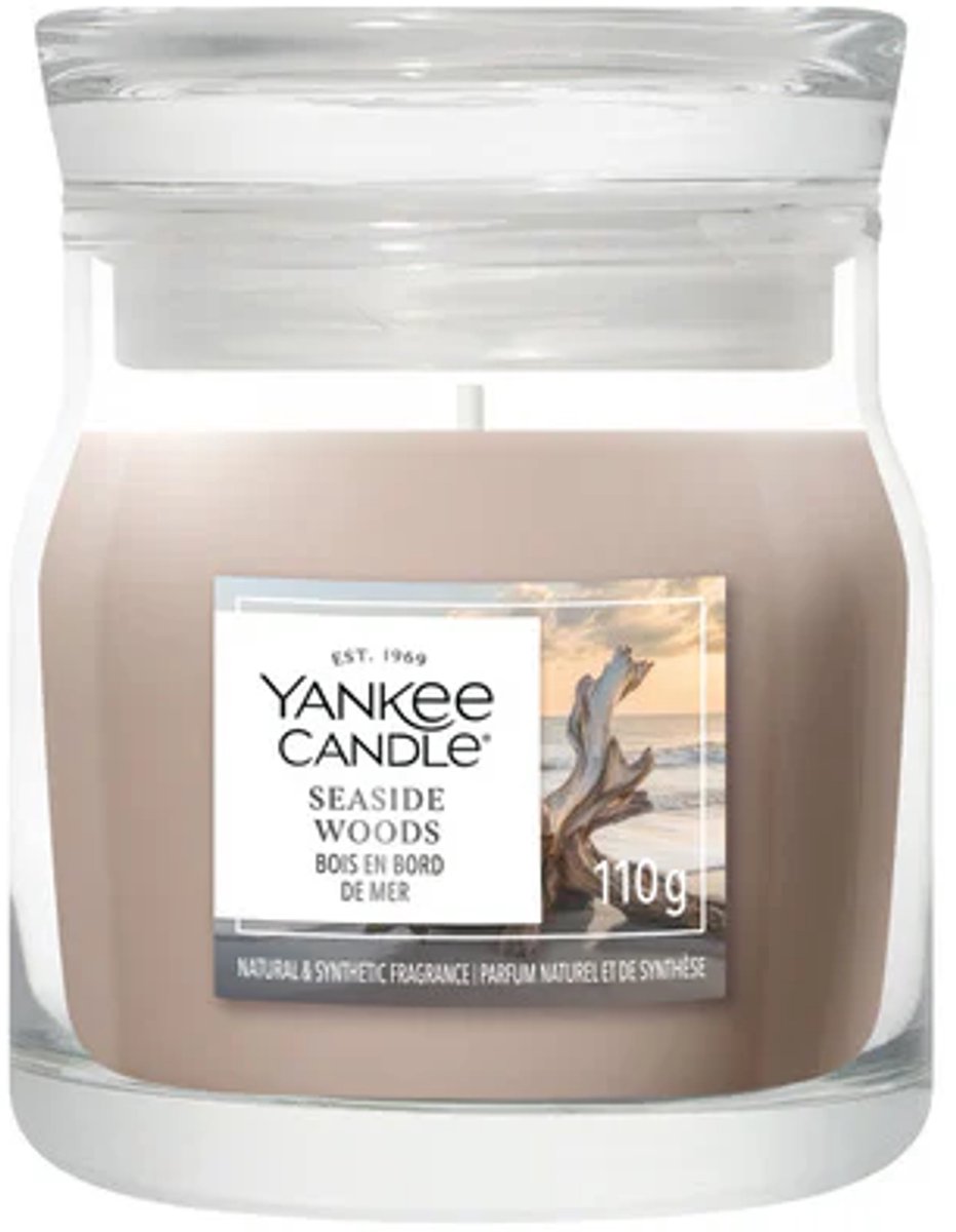 Yankee Candle Seaside Woods Small Jar Geurkaars - tot 30 branduren Bruin
