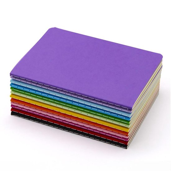 12 stuks A6 Notitieboek, klein A6 Notitieboek, gelinieerd notitieblok, kleurrijke omslag, mini zaknotitieboekje voor notities, kantoor, budget, lijstjes, school, universiteit, 30 vellen, 14 x 9 cm