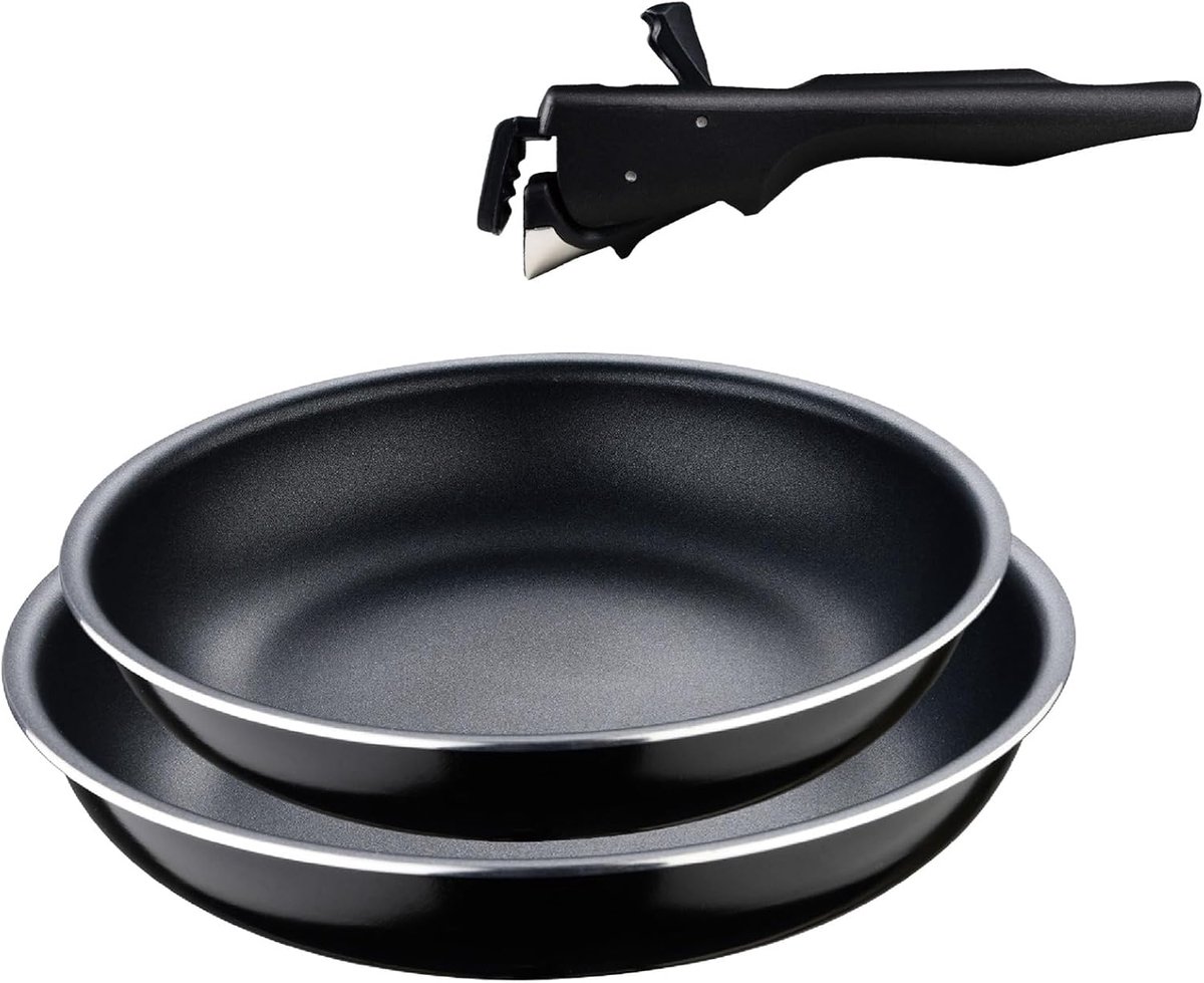 Pannenset 2 stuks - Kookpannen - Dagelijks Koken - Afneembare Handgreep - Ø 24 x 28 cm