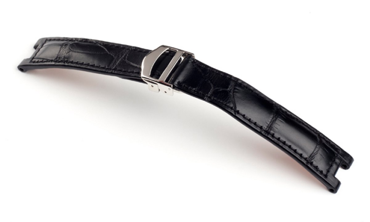 Horlogeband Versailles Zwart - Leer - 18-16mm
