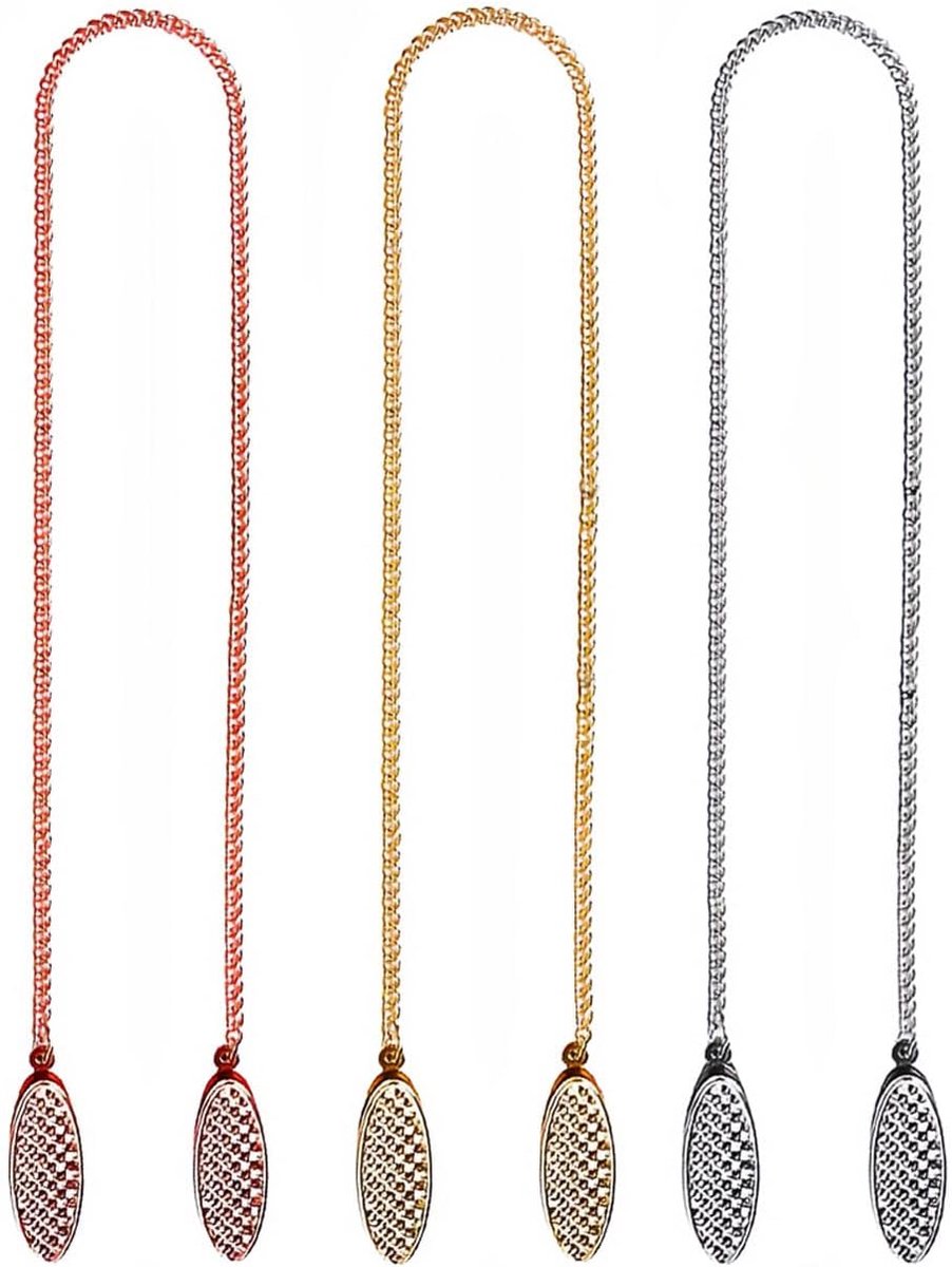 Servethouder met flexibele metalen ketting voor servetten en slabbetjes, set van 3