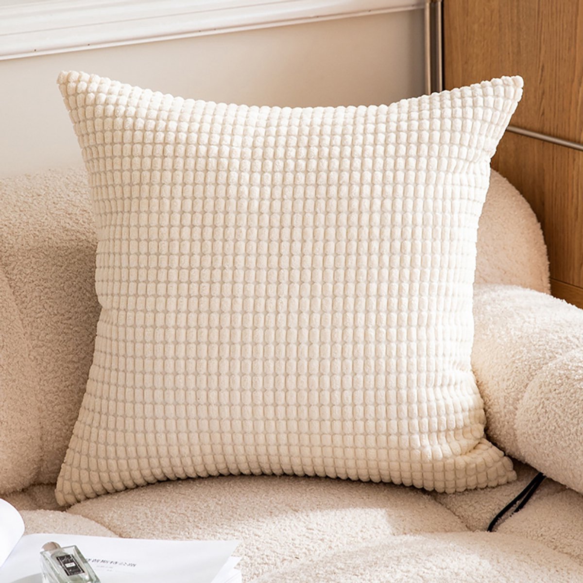 Beige Dekkussenhoezen - Superzacht En Duurzaam Met Onzichtbare Rits - Moderne Look Voor Bank En Slaapkamer - Gemakkelijk Te Wassen En Te Onderhouden - Verkrijgbaar In Diverse Maten