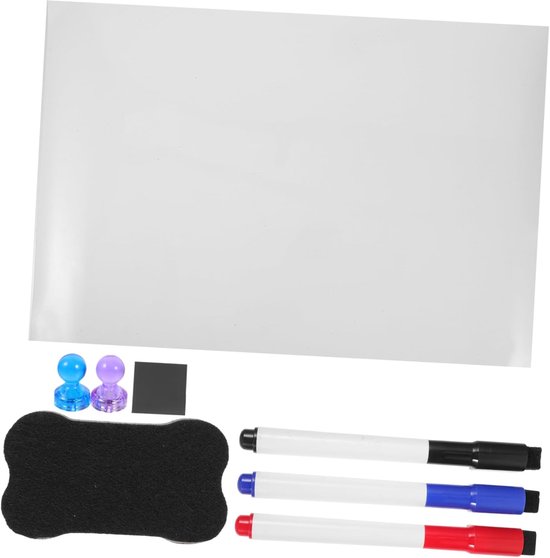 Daity 1 set magnetische whiteboard koelkastplanner met stiften, dagplanning, familieherinneringen, glad uitwisbaar oppervlak, voor thuisgebruik (wit).