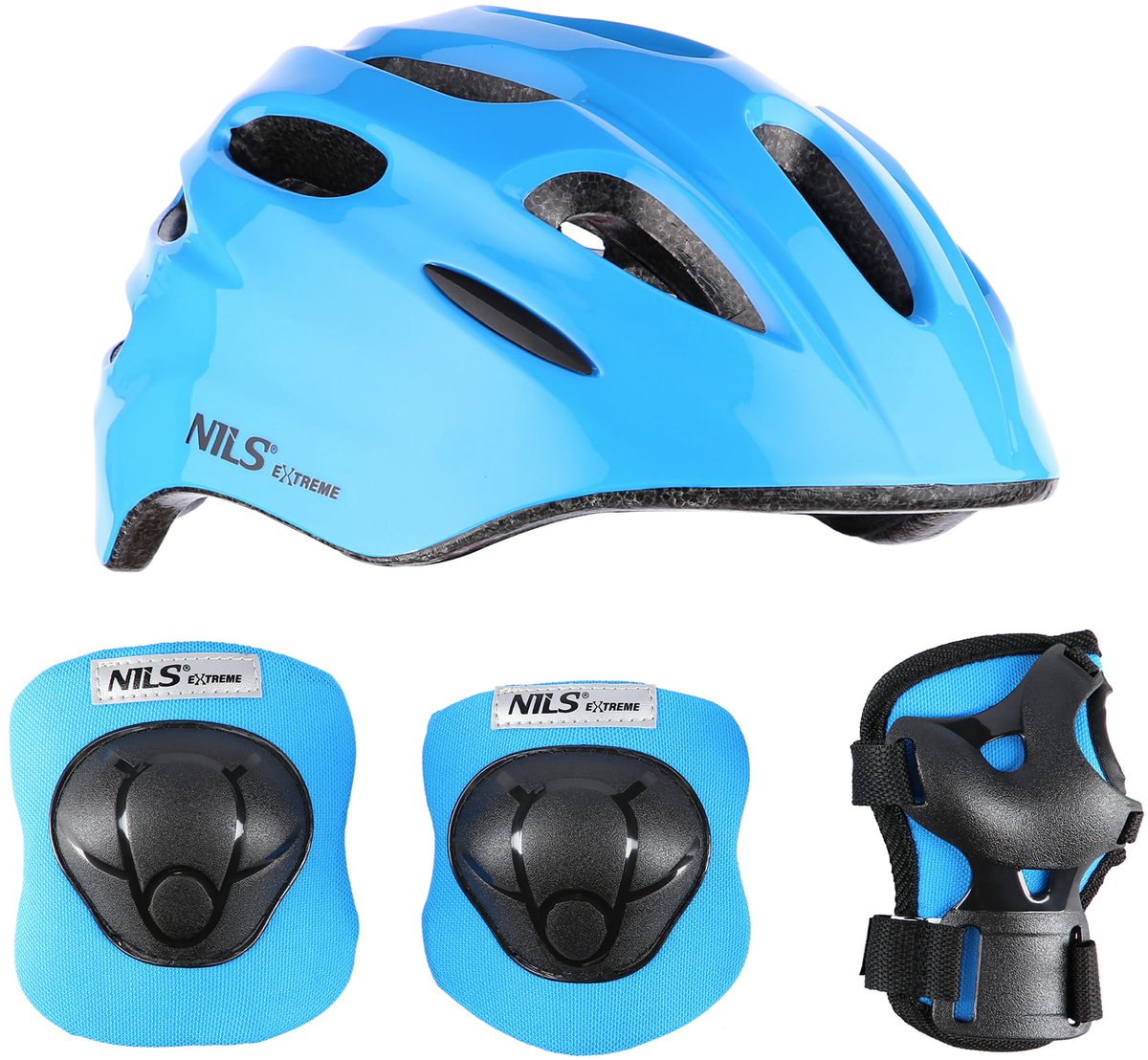 Nils Extreme MTW01+H210 - Skate Beschermingsset - Helm - Blauw - Maat XS