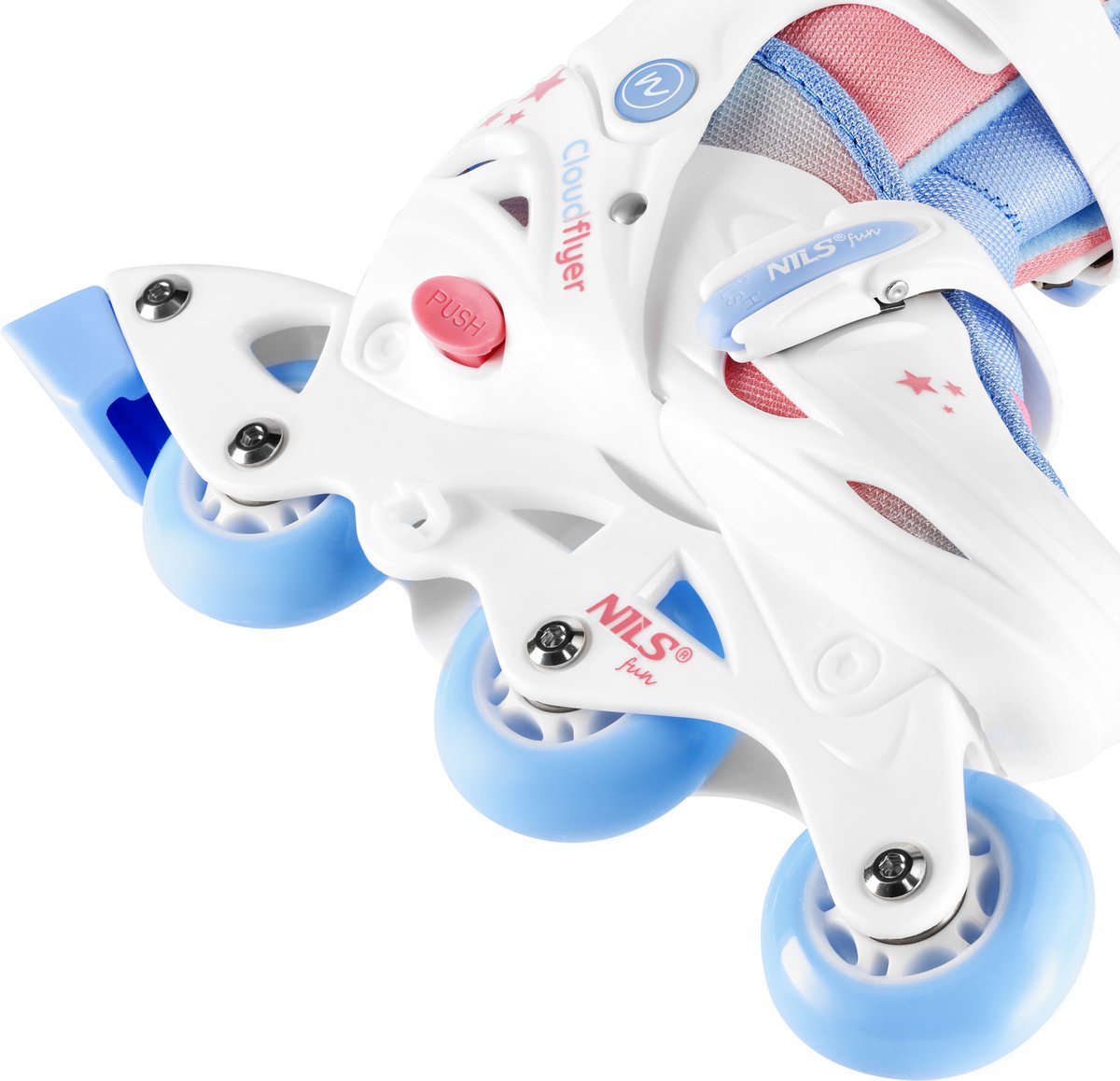 NILS FUN NJ1190 3-in-1 Rolschaatsen Drie Stappen Bijkomende Wielen Wit
