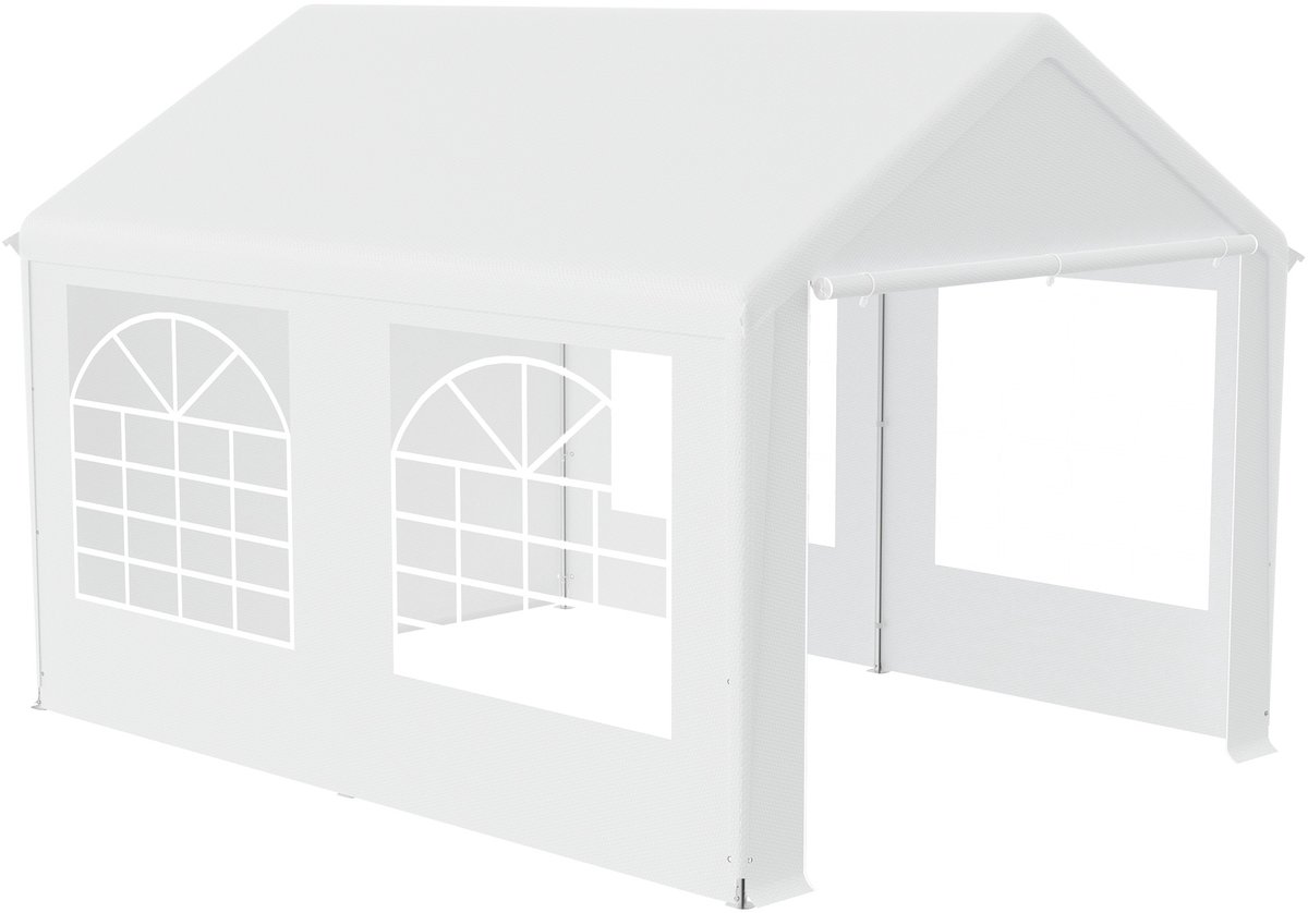 Partytent 3x4 m met Zijwanden en Ramen – Waterdicht Paviljoen voor Tuinfeest – Wit