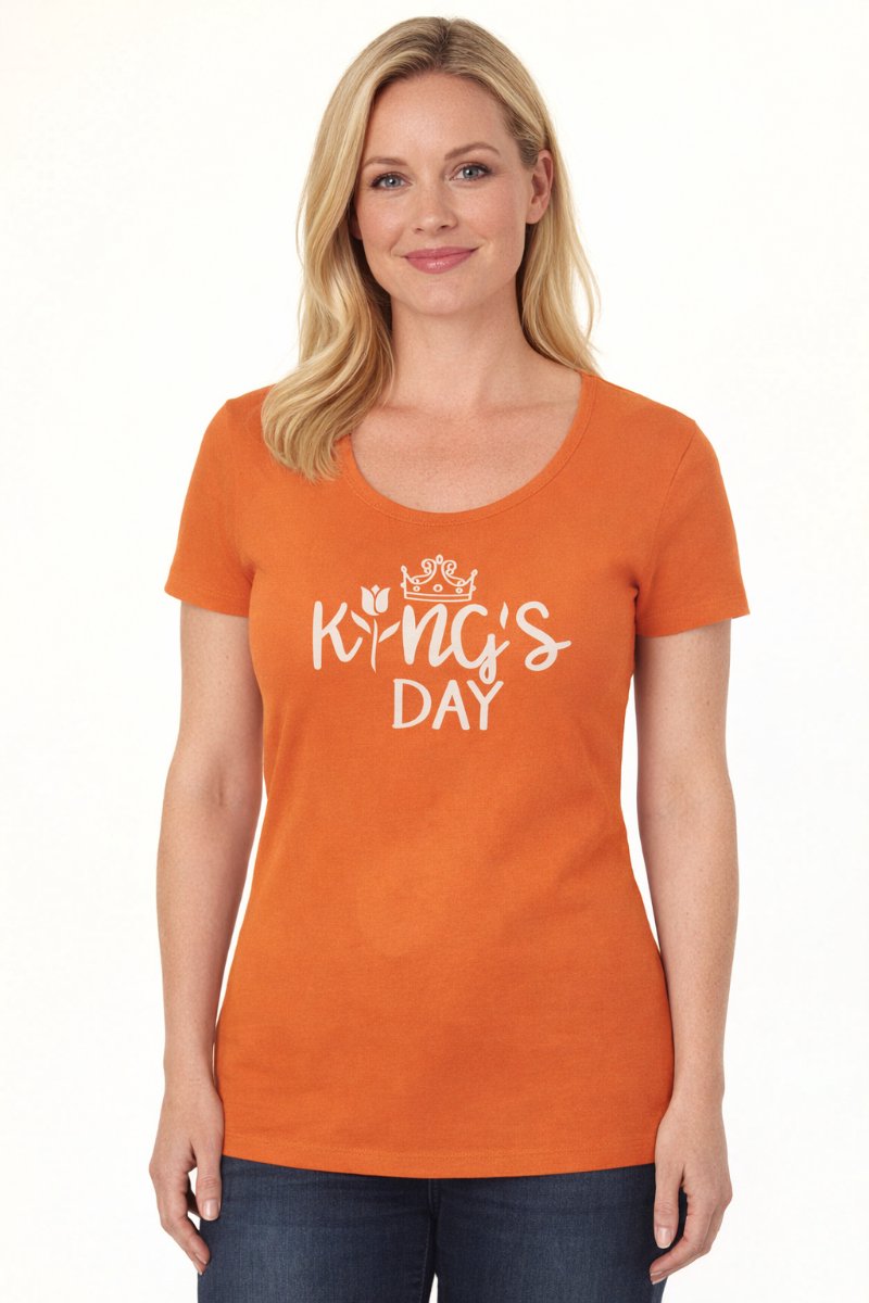 Kingsday shirt dames Volwassenen Vrouwen Oranje Koningsdag Maat L