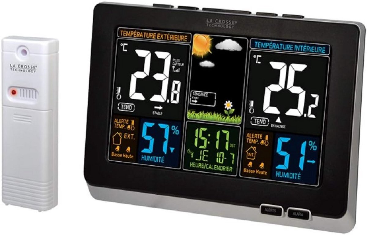 Weerstation met temperatuur- en luchtvochtigheidsmeting