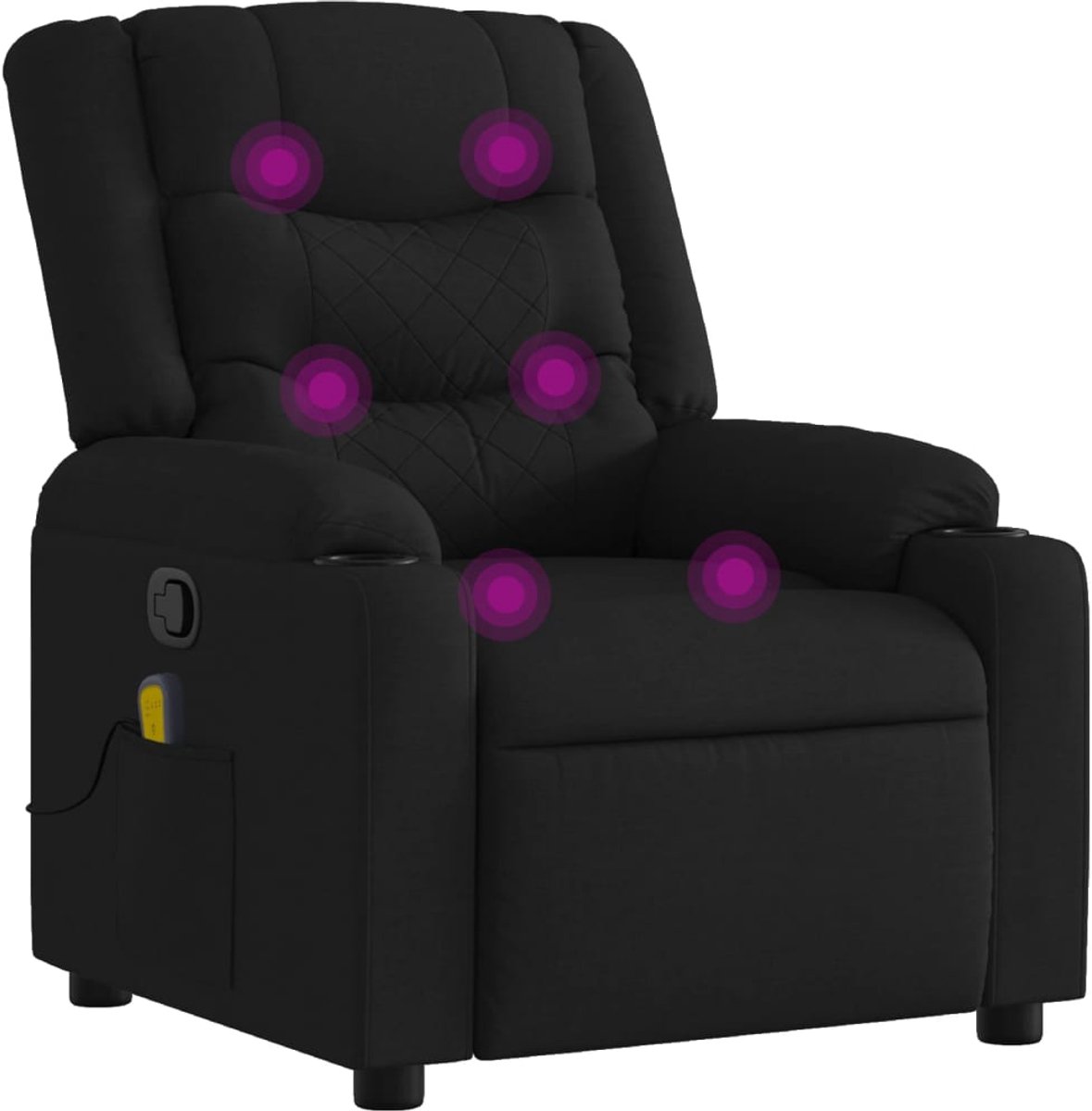 vidaXL Massagestoel - verstelbaar - stof - zwart