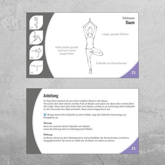 Yoga kaarten met 60 oefeningen, introductiecursussen, meditatie en ademhaling, voor beginners en gevorderden — afbeelding 2