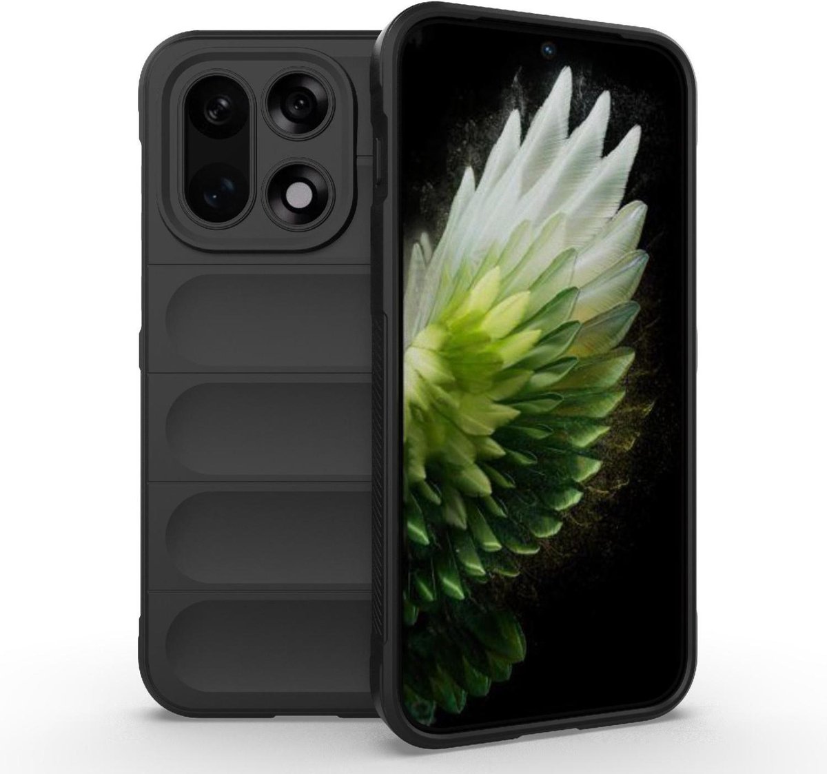 Mobigear Hoesje geschikt voor OnePlus 15 Telefoonhoesje Flexibel TPU | Mobigear Bumpy Backcover | 15 Case | Back Cover - Zwart