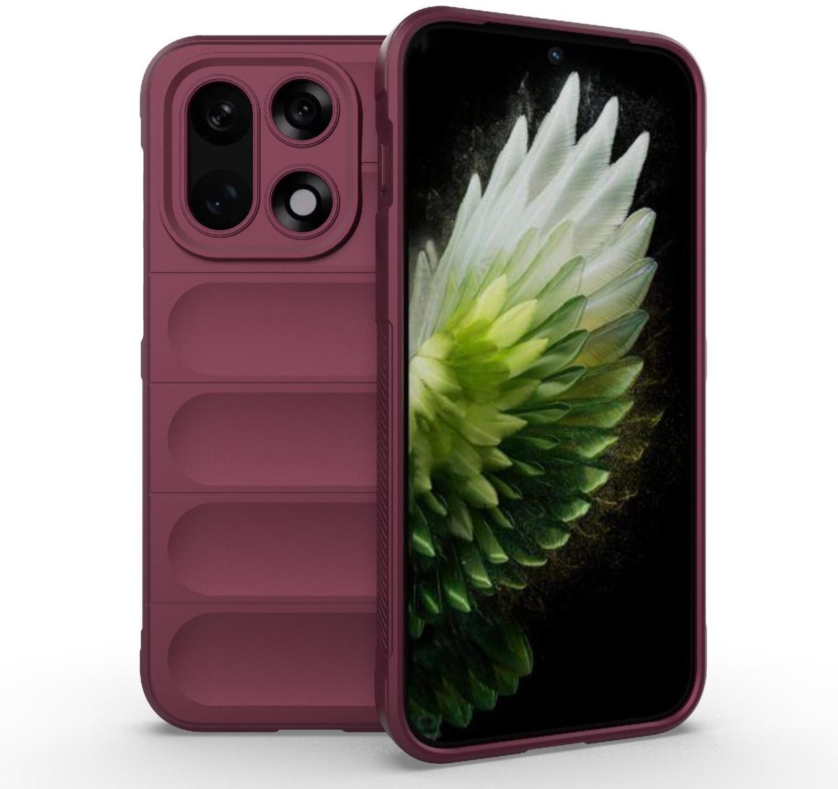 Mobigear Hoesje geschikt voor OnePlus 15 Telefoonhoesje Flexibel TPU | Mobigear Bumpy Backcover | 15 Case | Back Cover - Rood