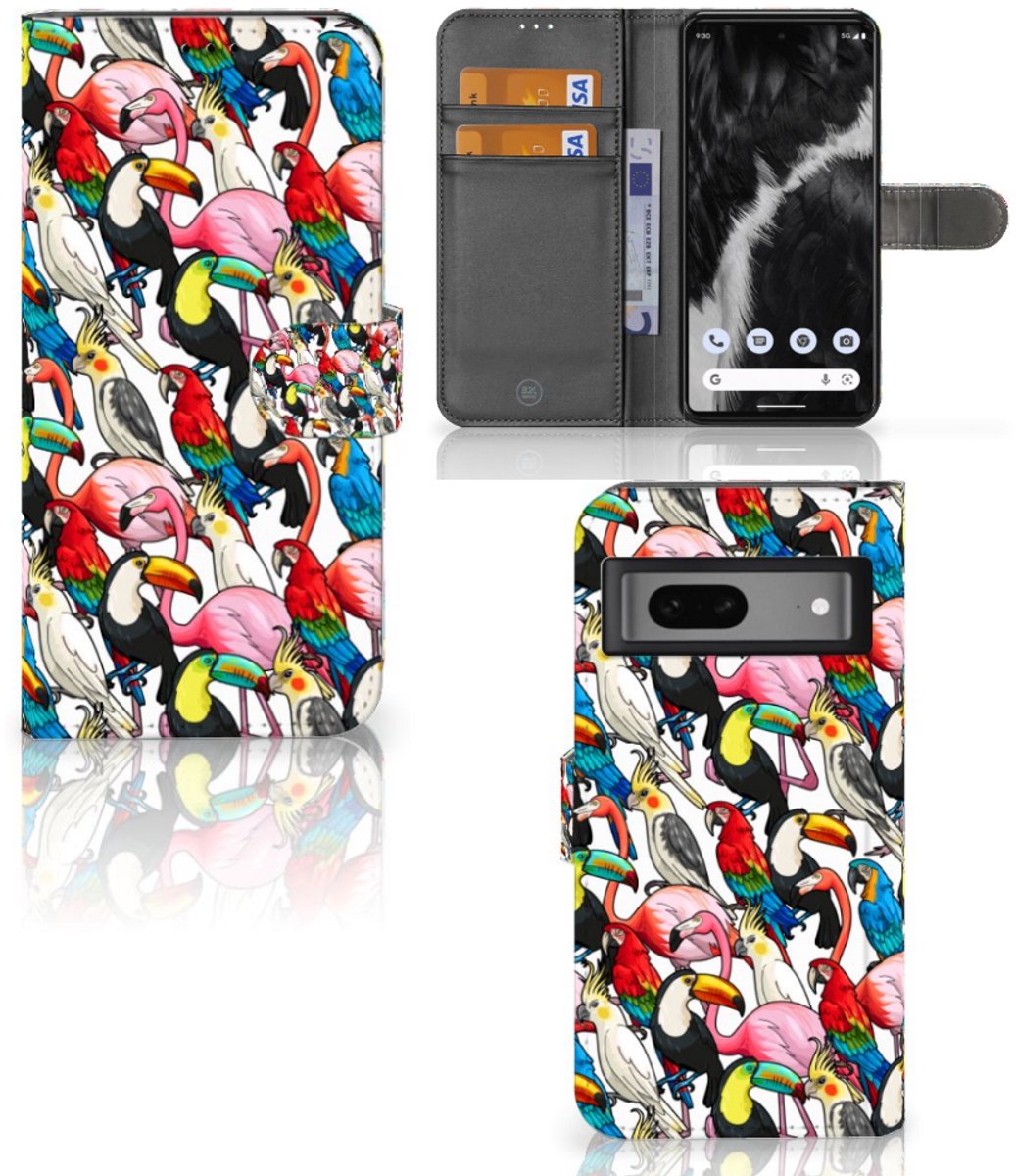 Book Case voor Google Pixel 7 Telefoonhoesje met Pasjes Birds