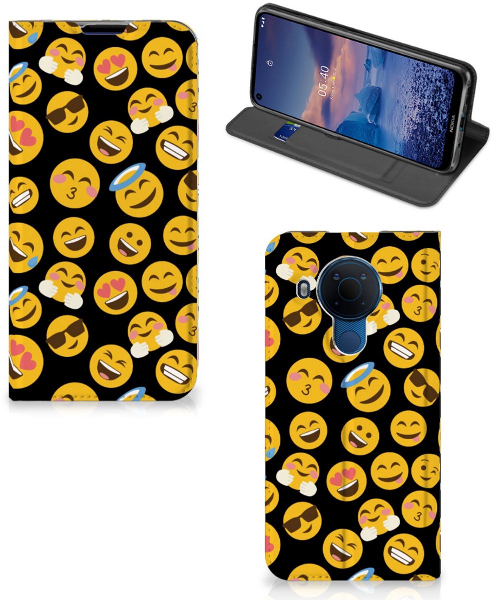 Standcase Hoesje voor Nokia 5.4 Hoesje met Magneet Emoji