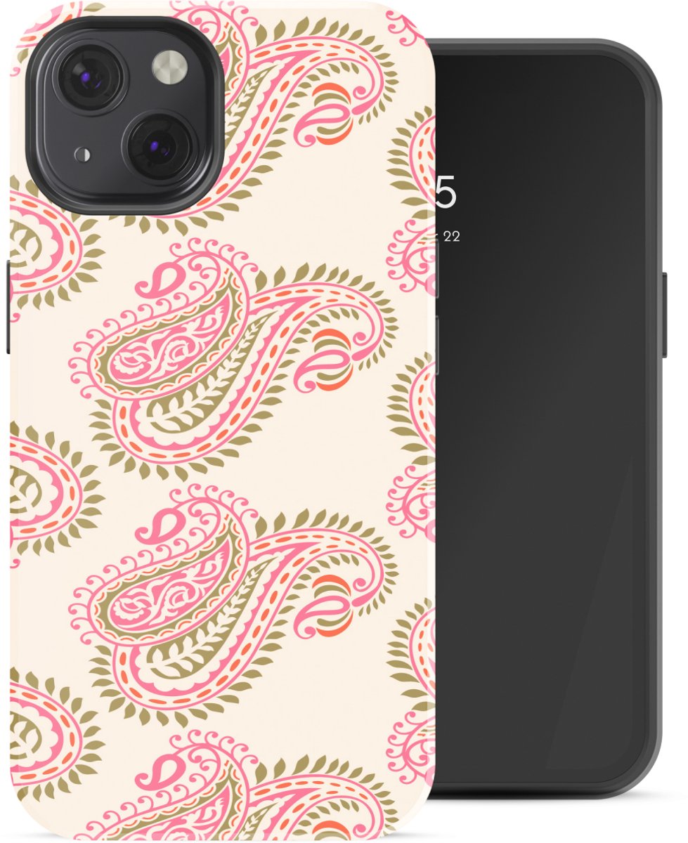 Selencia Hoesje - Geschikt voor Apple iPhone 13 - Backcover - Paisley Blush