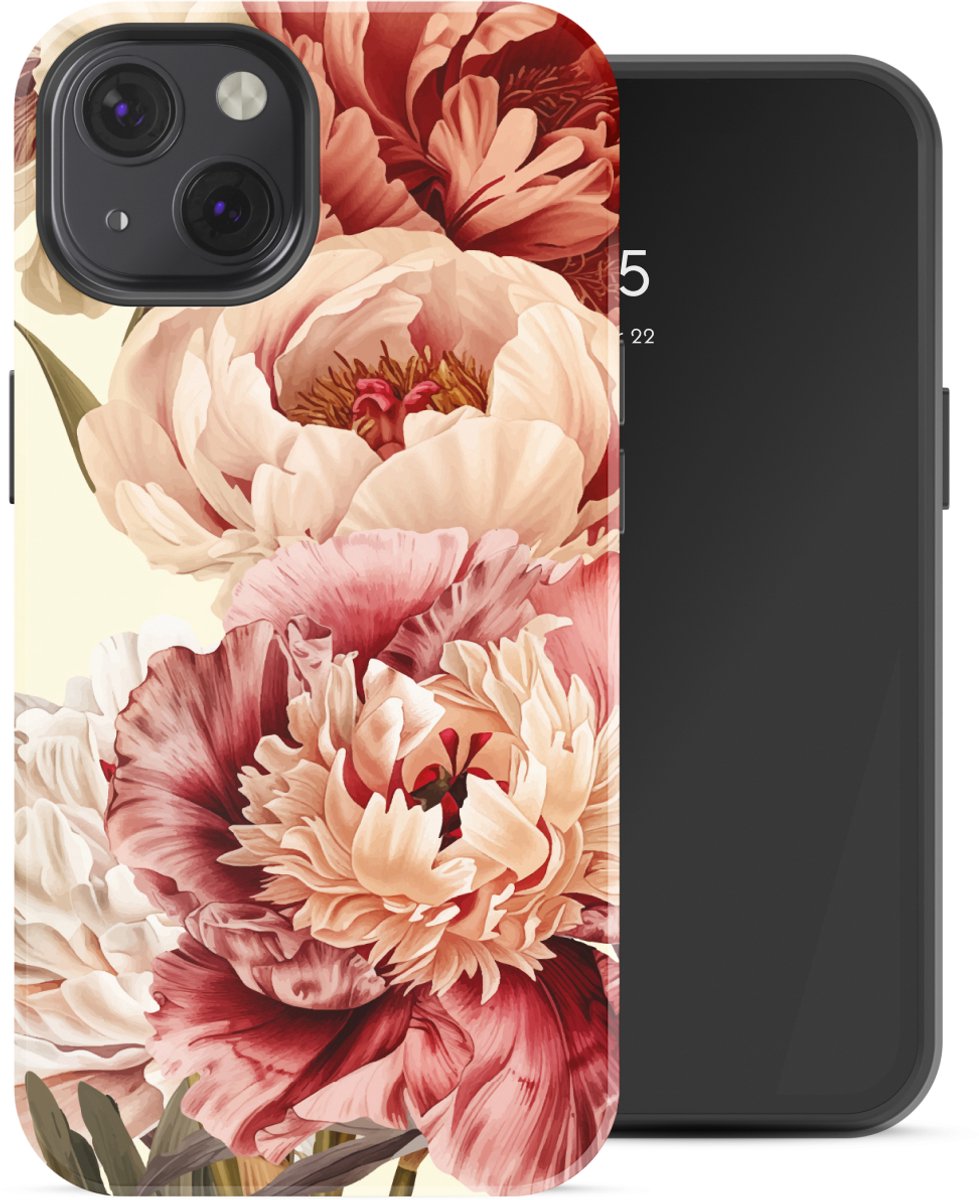 Selencia Hoesje - Geschikt voor Apple iPhone 13 - Backcover - Vintage Peony