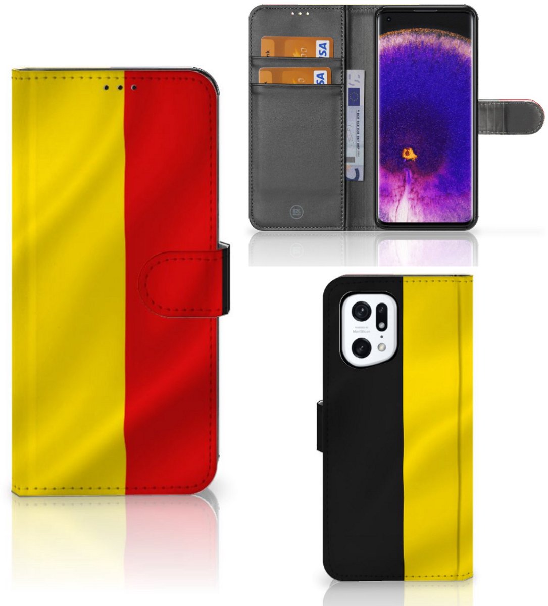 OPPO Find X5 Pro Bookstyle Case Belgische Vlag