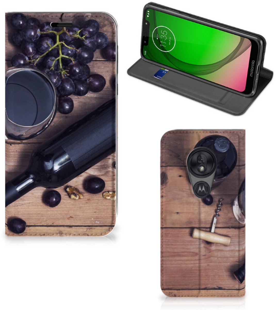 Motorola Moto G7 Play Flip Style Cover Wijn