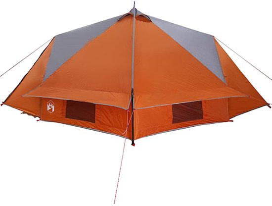 vidaXL - Teepee - Tent - voor - 6 - Personen - 6-persoons - Grijs - en - Oranje — afbeelding 5