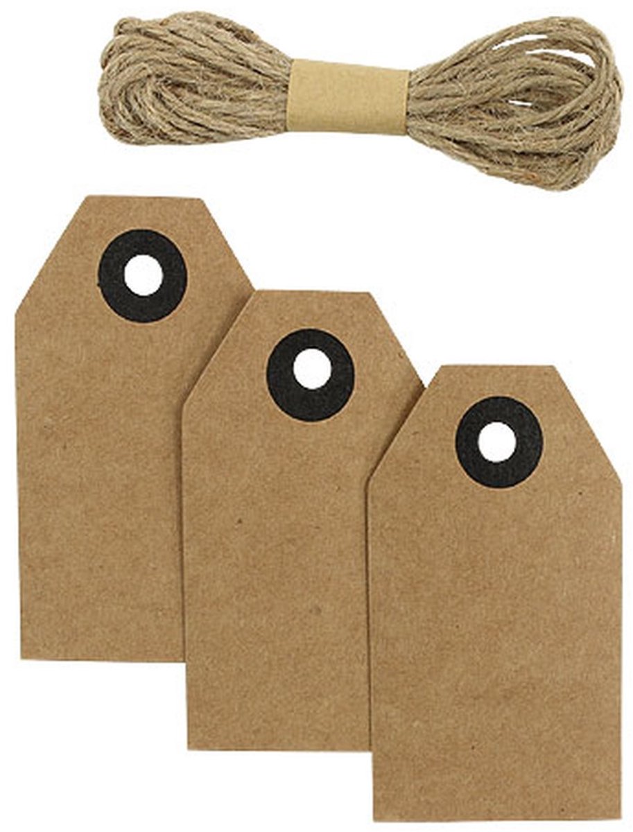 Manilla Etiketten Bruin 4.5cm x 8cm 80st
