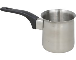 Gerimport melk en sauspan klein - RVS - 350 ml - D8 x H8 cm - metaal