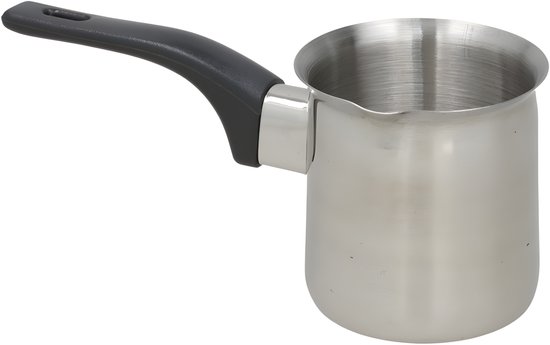 Gerimport melk en sauspan klein - RVS - 350 ml - D8 x H8 cm - metaal