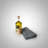 TheWootz Paquet d'Entretien Planche à Découper XL – 100% Huile de Pépins de Raisin 500ml + Chiffon + Brosse – Entretien Complet pour Planches à Découper en Bois & Bamboe