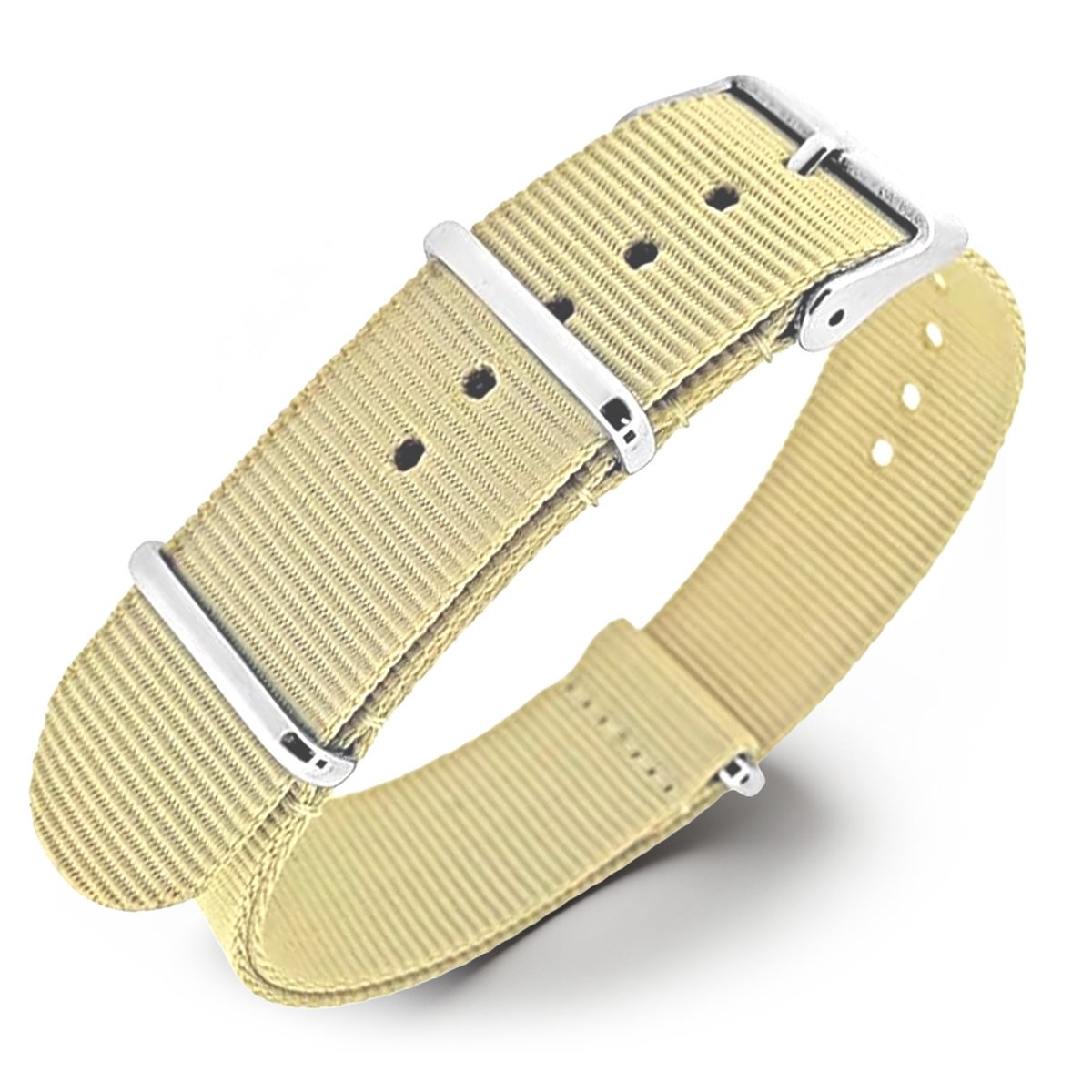NATO Horlogeband G10 Military Nylon Strap - Woestijnzand 18 mm