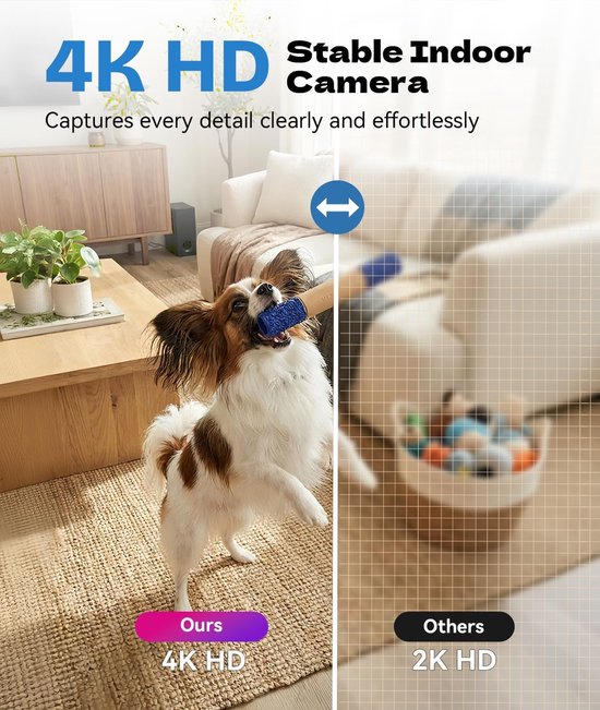 4K HD Draadloze WiFi Binnen Nanny Camera voor Thuis met App Bediening & Bewegingsdetectie - Buiten Beveiligingscamera met Nachtzicht & Lusopname voor Kantoor - Magnetische Camera Eenvoudig in Gebruik & Installatie - 32G van Merkloos — afbeelding 2