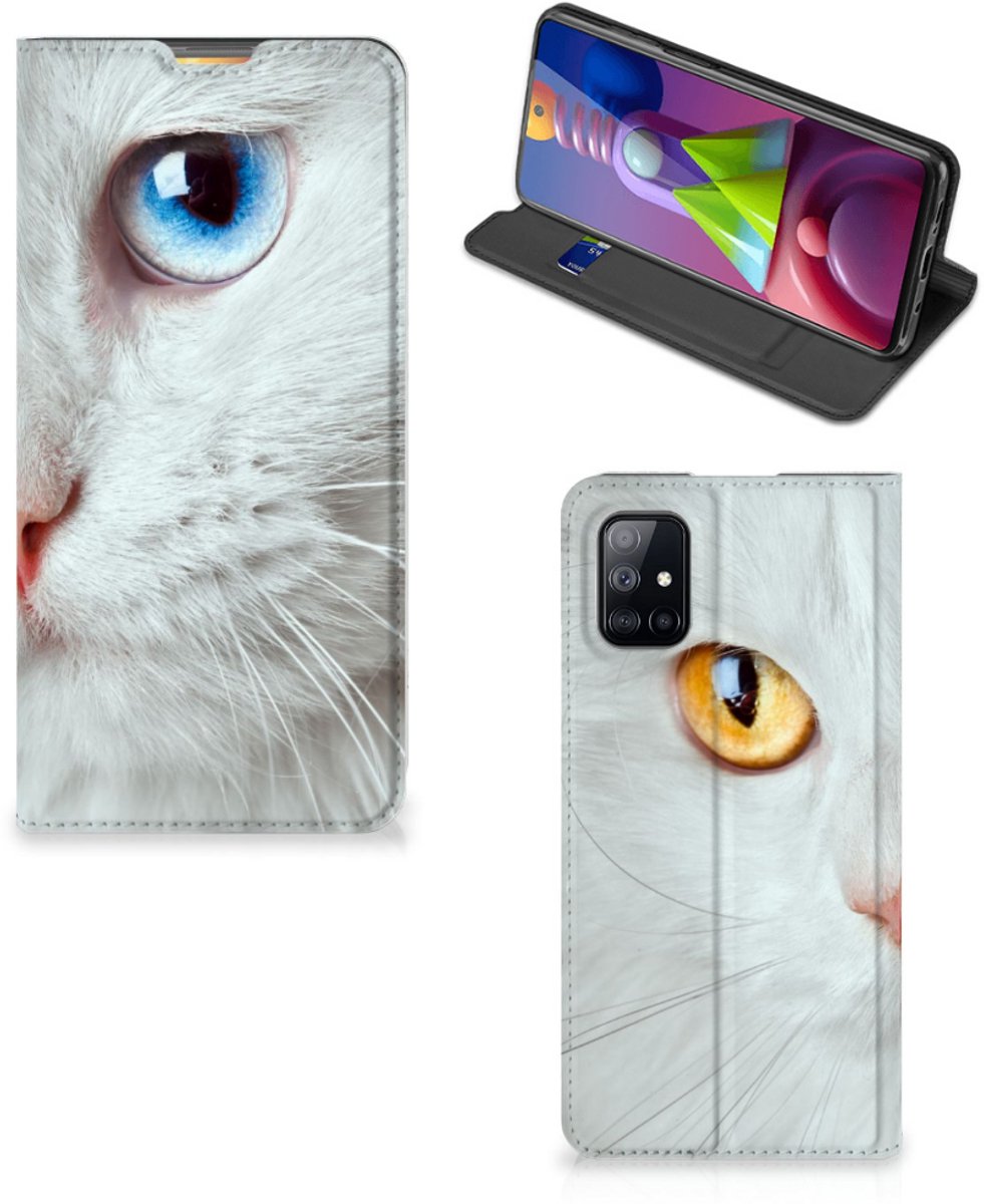 Samsung Galaxy M51 Hoesje maken Witte Kat
