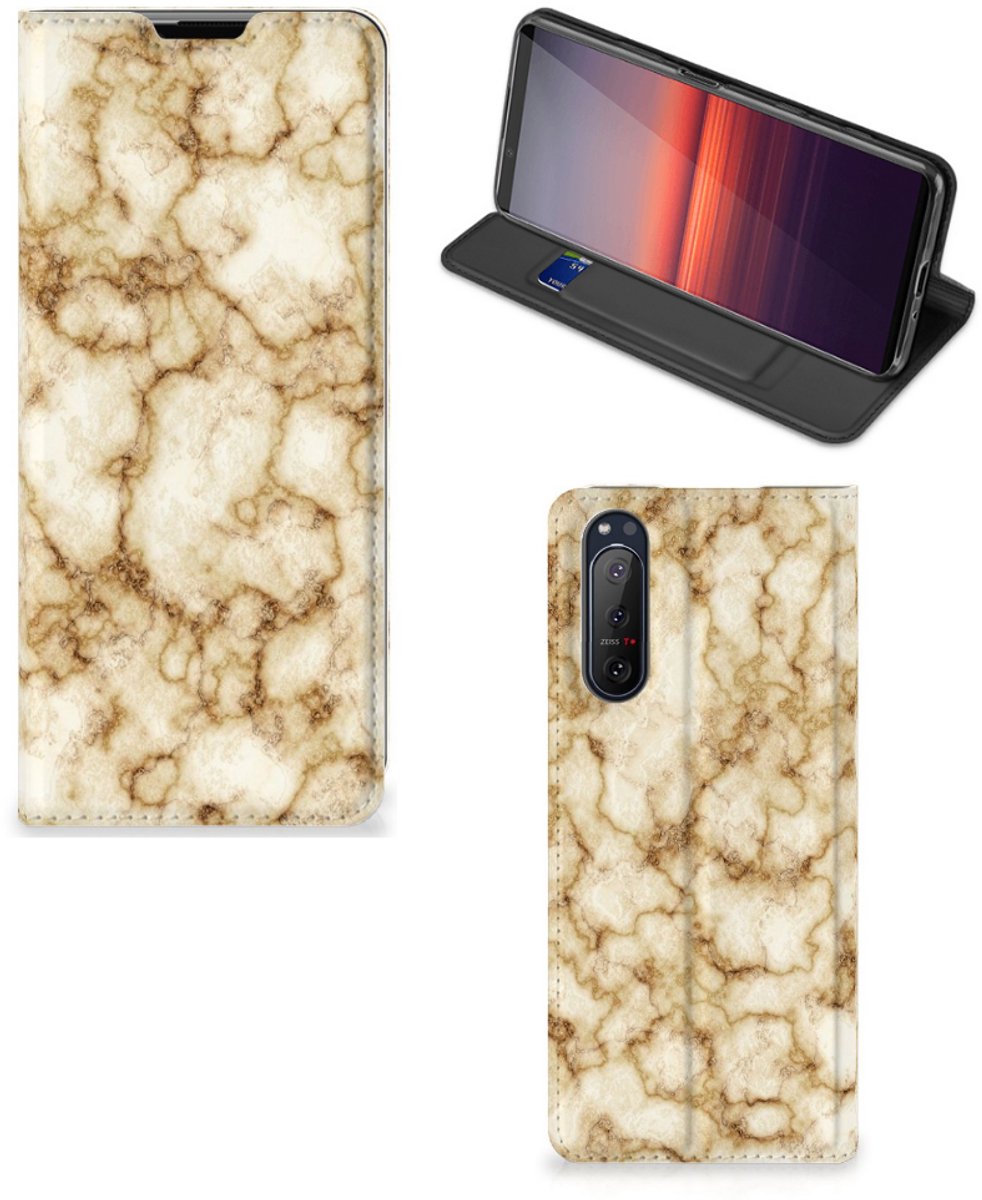 Sony Xperia 5 II Standcase Marmer Goud