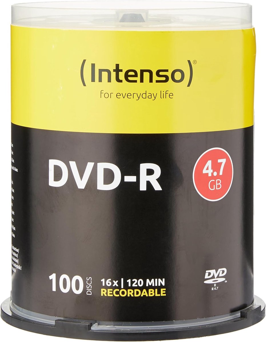 DVD-R 16x Snelheid 4,7GB - 100 Schijfjes Opname Media