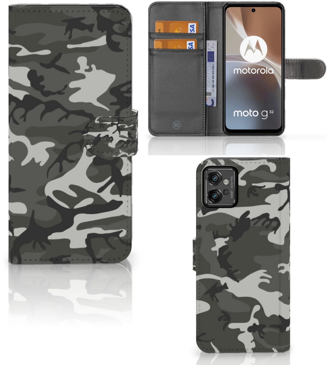 Motorola Moto G32 Telefoon Hoesje Army Light