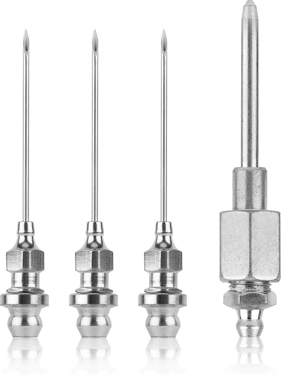 4-delige Vetnaald Set - Stalen Vetdispenser en Nozzles - Geschikt voor Smalle Ruimtes