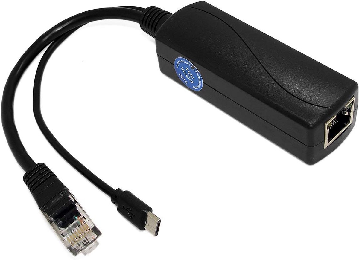 Gigabit Micro USB PoE-splitter 5V 2.4A - Ideale Oplossing voor Kabelbeheer en IP-camera's