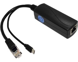 Gigabit Micro USB PoE-splitter 5V 2.4A - Ideale Oplossing voor Kabelbeheer en IP-camera's