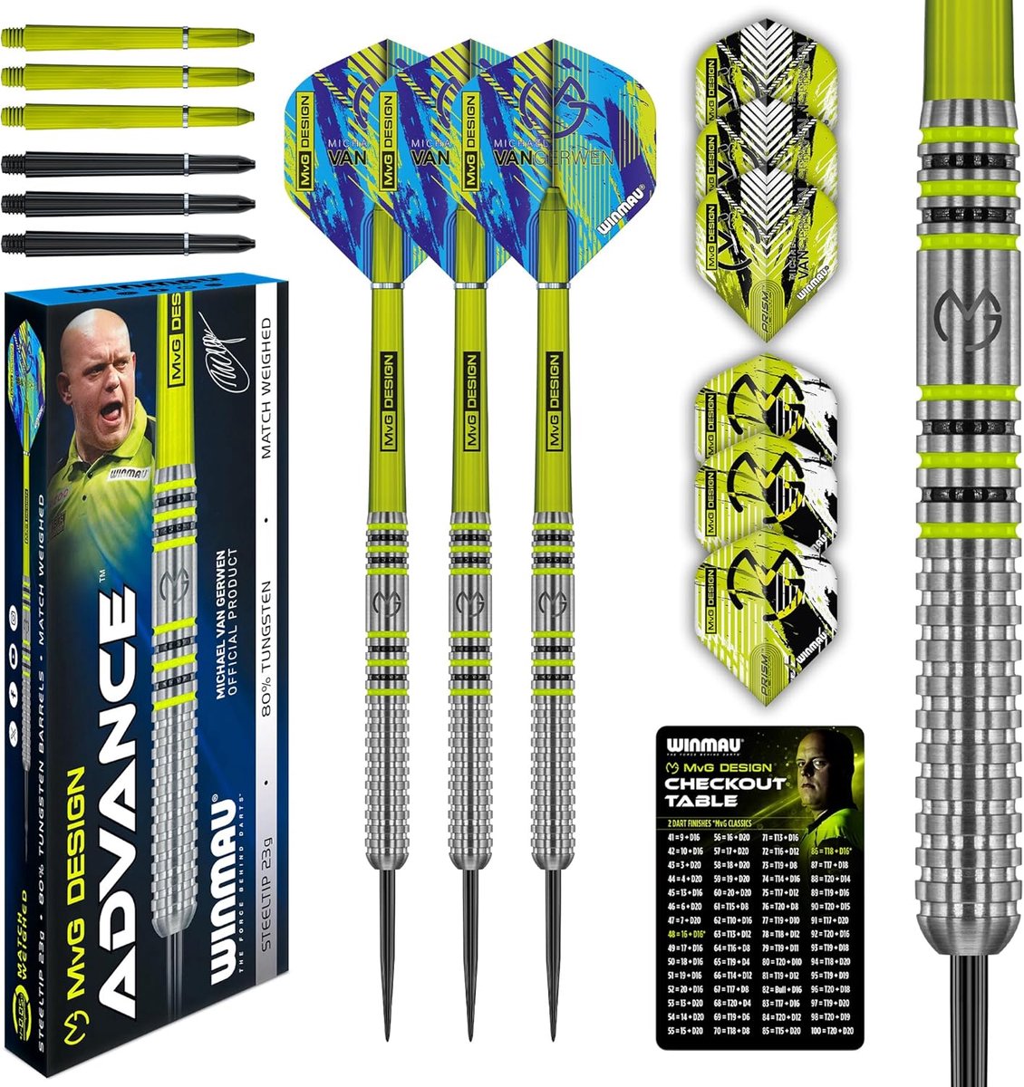 Professionele Darts 23g van 80% Tungsten met Flights en Shafts