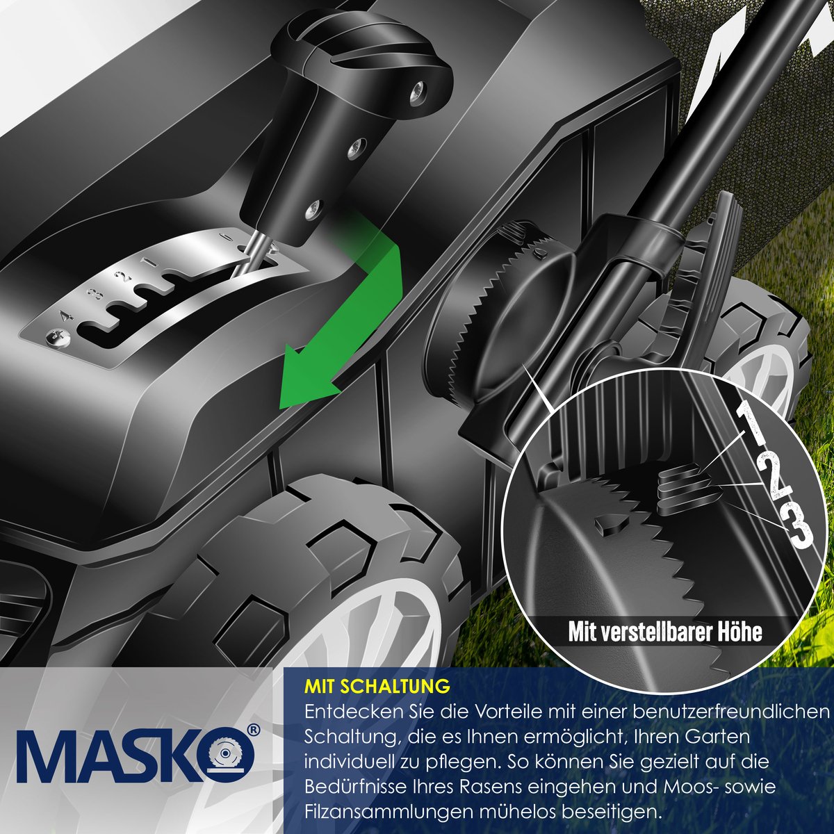 MASKO® Verticuteermachine 1800W 40cm thumbnail 5